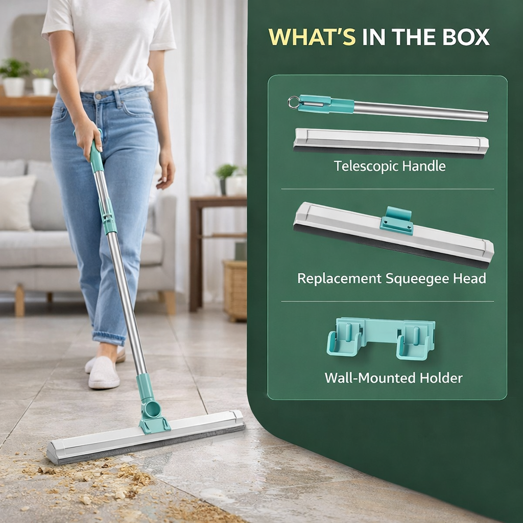 180° Rotatable Wiper with Telescopic Handle – Stainless Steel