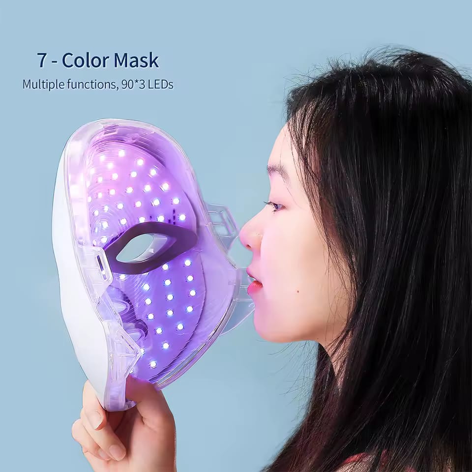 LED  Face and Neck Beauty Machine with 7 Colors Skin Care Massager